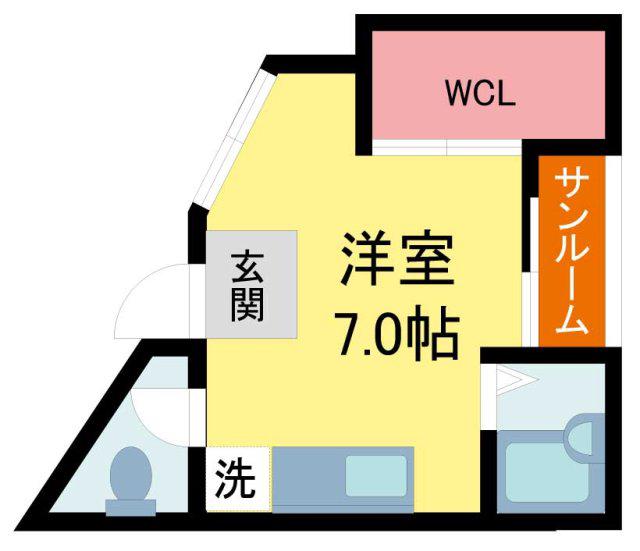 イオ・池田(ワンルーム/5階)の間取り写真