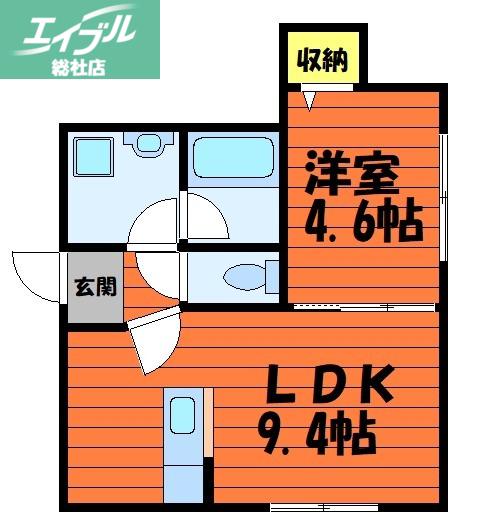 アスイエ(1LDK/2階)の間取り写真
