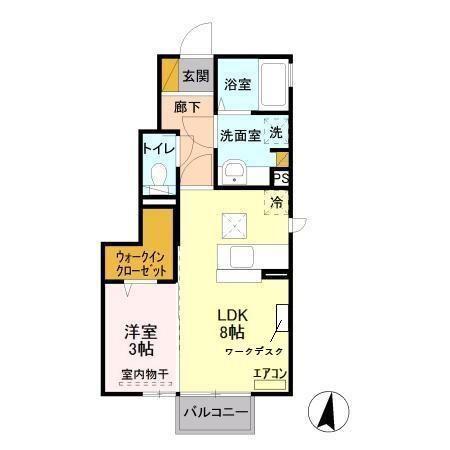 メゾン・ド・ティアラ(1LDK/1階)の間取り写真