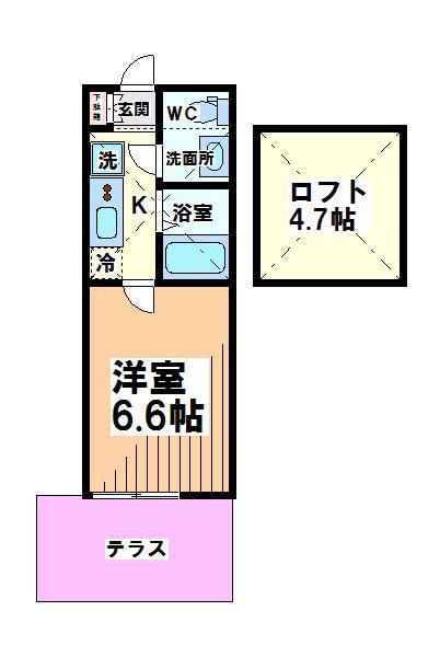 モン・シャトー明大前(1K/1階)の間取り写真