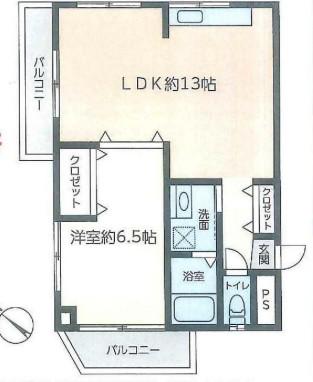 パステルスクエア(1LDK/1階)の間取り写真