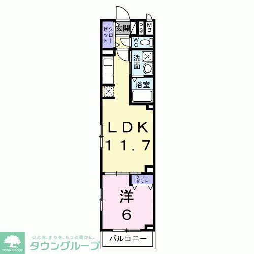 グランデ蒲生茜町(1LDK/4階)の間取り写真