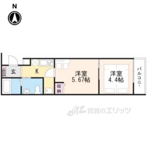 いろは梅小路(2K/3階)の間取り写真