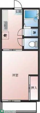 トレニアコーポ(1DK/2階)の間取り写真