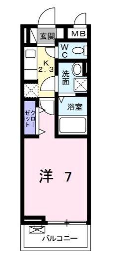 キングキャッスル弐番館(1K/3階)の間取り写真