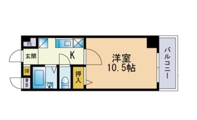 アネモス春日原(1K/5階)の間取り写真
