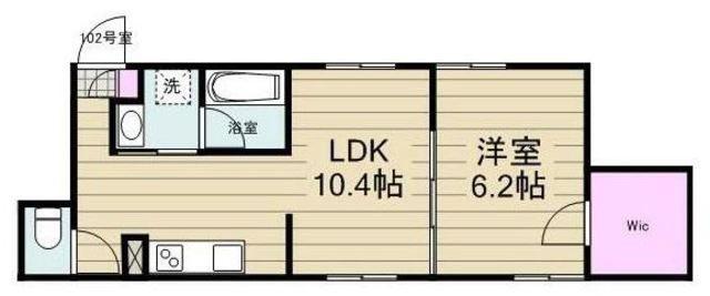 ポルトフィーノ(1LDK/1階)の間取り写真