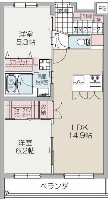 FOUR SEASONSII(2LDK/2階)の間取り写真