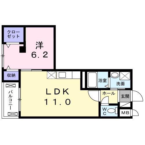 エテルノ・フィオーレ・プレミア(1LDK/2階)の間取り写真