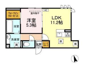 セイル倉敷(1LDK/1階)の間取り写真