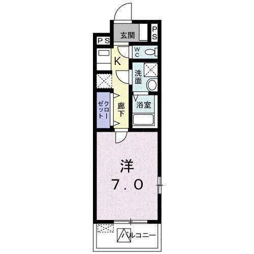 LA SOURCE(1K/2階)の間取り写真