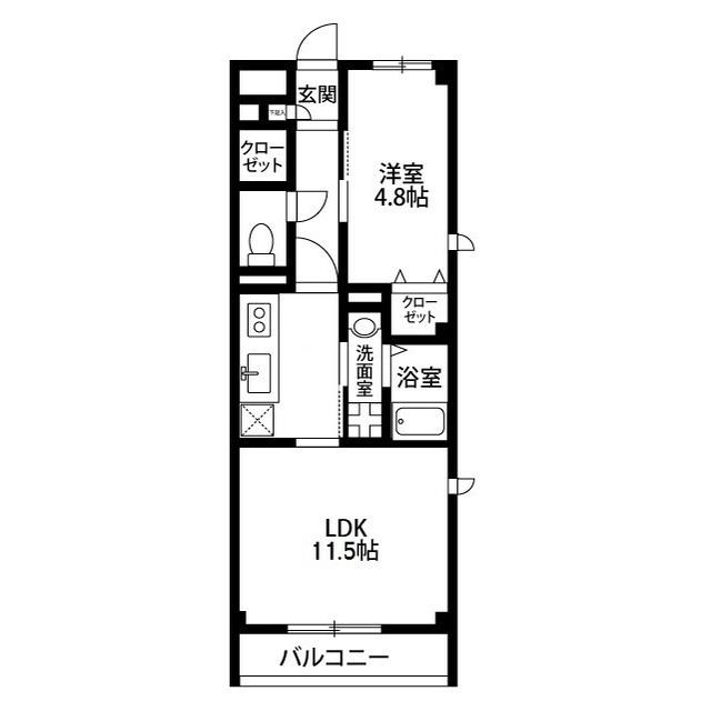 アンプルールフェール東花園(1LDK/3階)の間取り写真