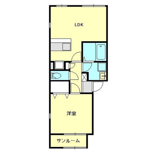 CASA MARE(1LDK/2階)の間取り写真