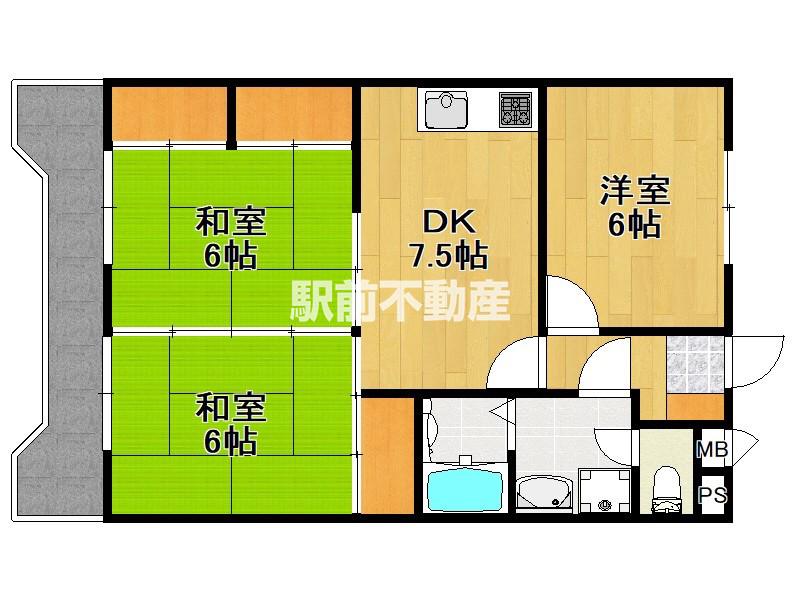 ロイヤルメゾン(3DK/3階)の間取り写真