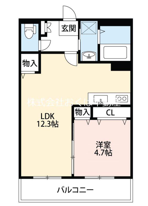 リスタジォーネ迎町(1LDK/6階)の間取り写真