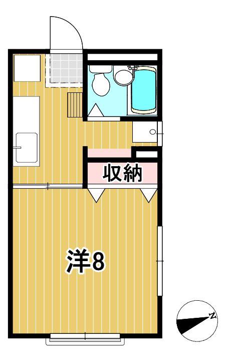シーサイドヴィラ15(1K/1階)の間取り写真