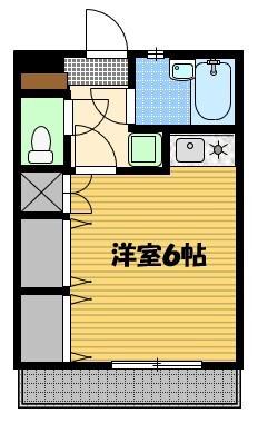 井上ハイム(ワンルーム/3階)の間取り写真