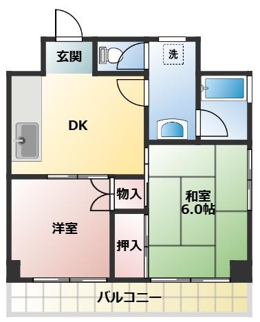 ステラ京急田浦(2DK/2階)の間取り写真