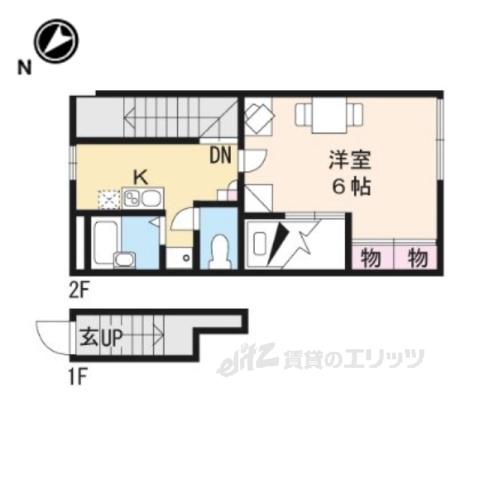レオパレスベルフォーレ(1K/2階)の間取り写真