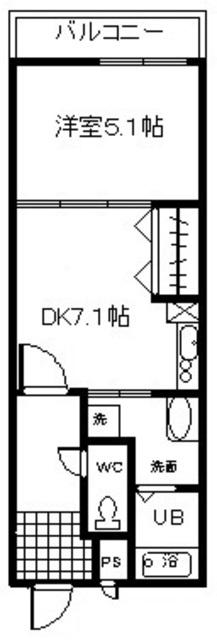 フジパレス堺初芝(1DK/3階)の間取り写真