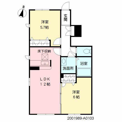 フォーサイト出仲間(2LDK/1階)の間取り写真