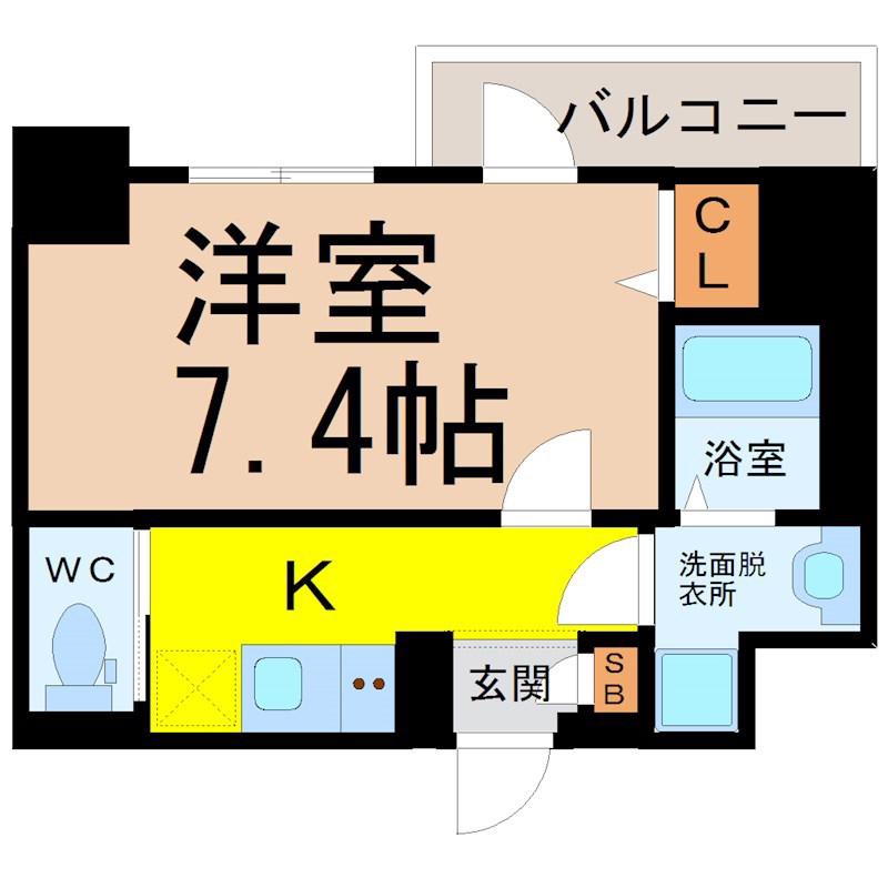 エスリード新栄デュオ(1K/5階)の間取り写真