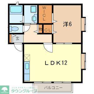 ソレジオA(1LDK/2階)の間取り写真