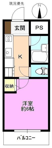 フェミニンハイツ(1K/3階)の間取り写真