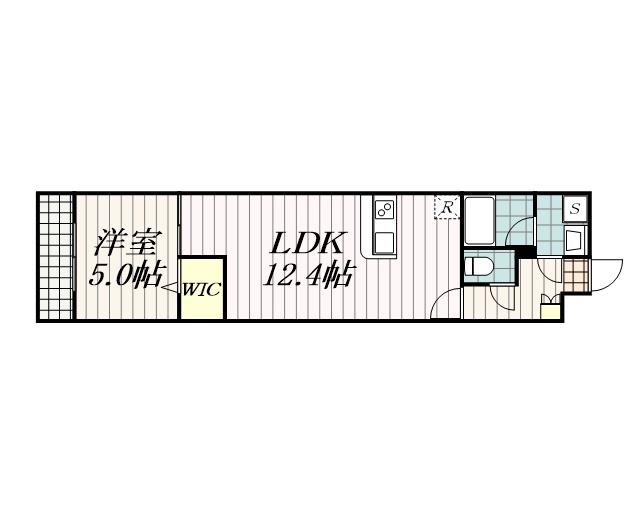 クレアージュ亥鼻(1LDK/4階)の間取り写真