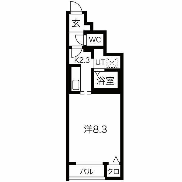 上野ハイツ(1K/1階)の間取り写真