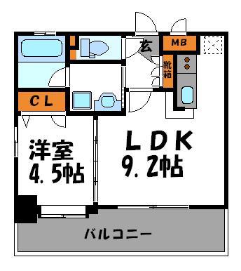 アクタス薬院III(1LDK/6階)の間取り写真