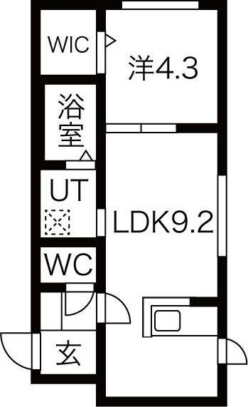 PEERSON S7W10(1LDK/2階)の間取り写真