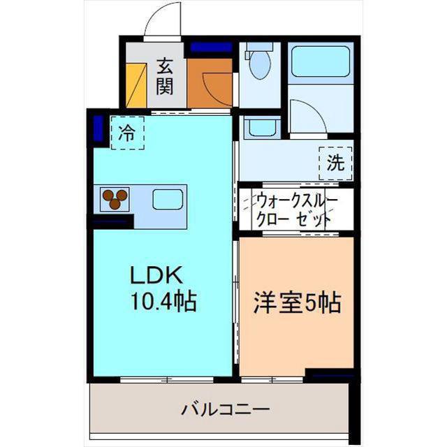 オーレア カナザワ(1LDK/2階)の間取り写真