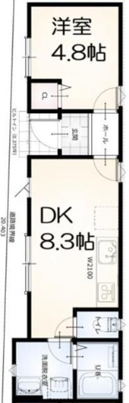 グランソフィア内野本郷(1LDK/1階)の間取り写真