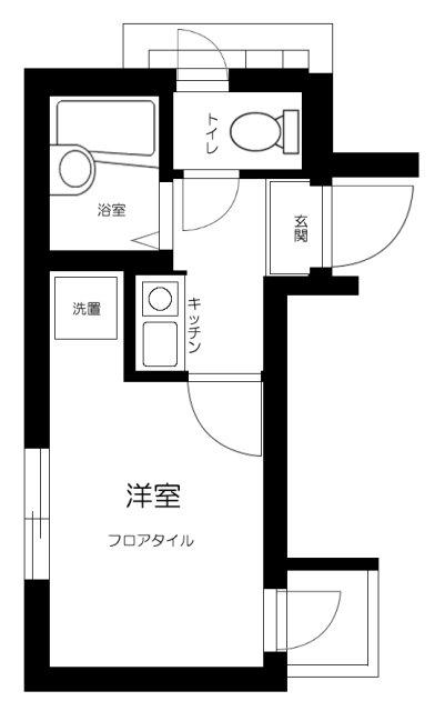 イルビラージュ仲六郷(1K/2階)の間取り写真