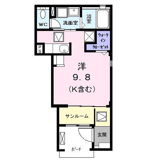 グレイス(ワンルーム/1階)の間取り写真