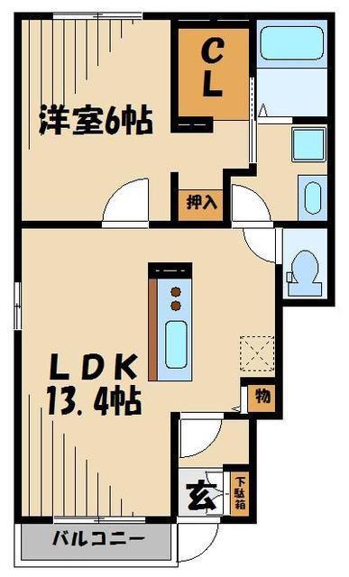 マハナ ファレ(1LDK/1階)の間取り写真