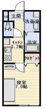 コンフォートハウス青葉A棟(1K/2階)の間取り写真