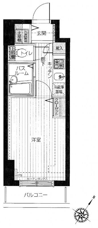 トーシンフェニックス初台弐番館(1K/3階)の間取り写真