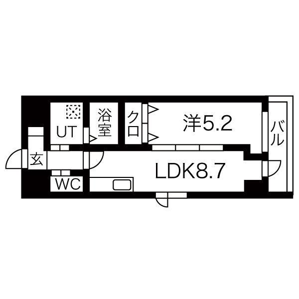 CASA LUCIA(1LDK/6階)の間取り写真