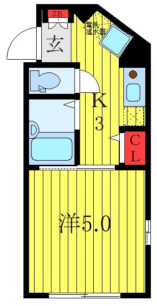 コンポジット東十条(1K/5階)の間取り写真