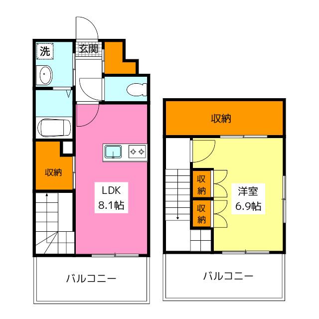 MODERN EIGHT高宮LIETO(2LDK/9階)の間取り写真