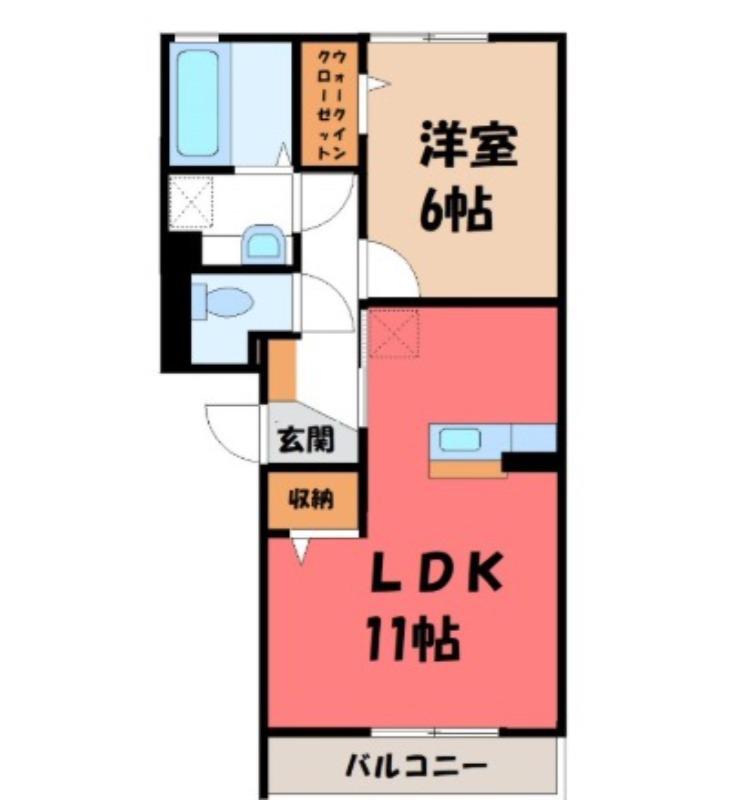 クオーレ(1LDK/2階)の間取り写真