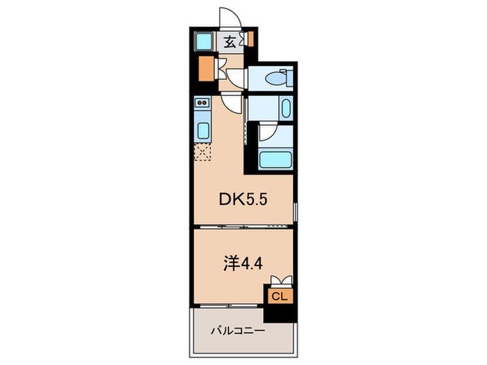 BRILLIA IST大井町(1DK/13階)の間取り写真