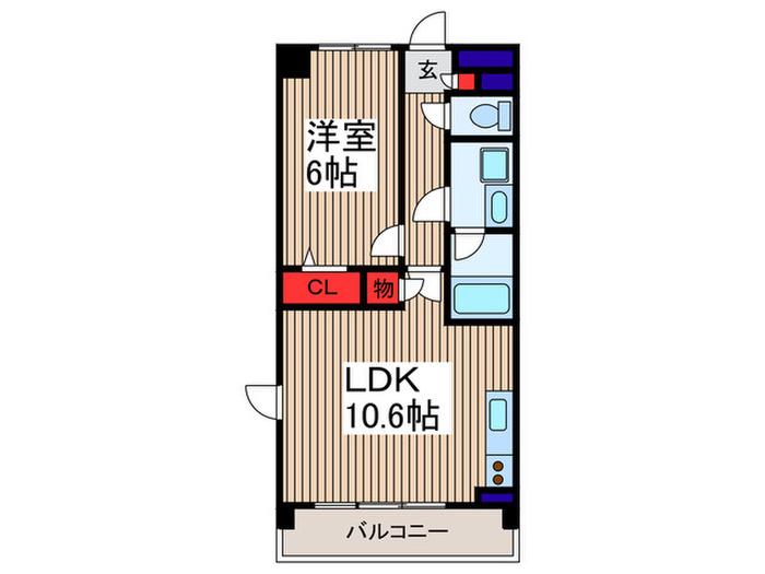 ビアンコ ネロ(1LDK/3階)の間取り写真