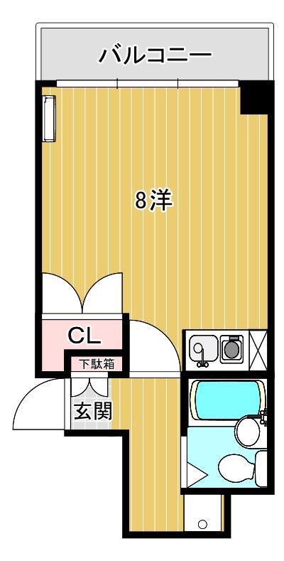 ツインパレス(ワンルーム/9階)の間取り写真