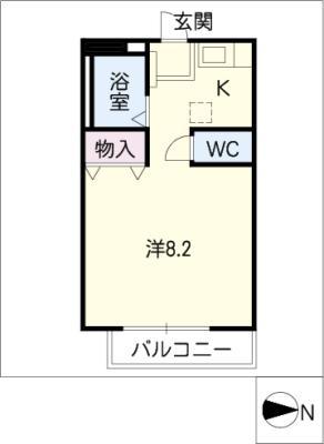 ピュアハイツ(1K/2階)の間取り写真