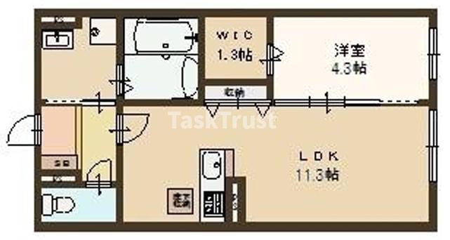 アーブル ヴィラージュ(1LDK/1階)の間取り写真
