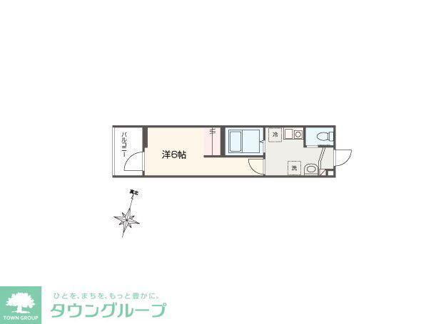 MELLAS南浦和V(1K/3階)の間取り写真
