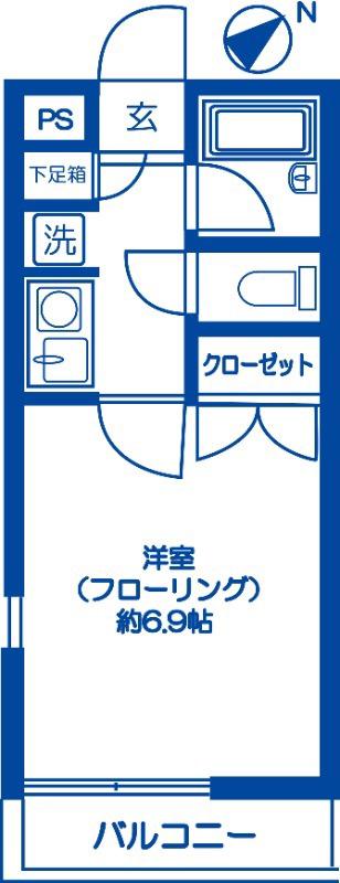 エクシード白楽(1K/1階)の間取り写真